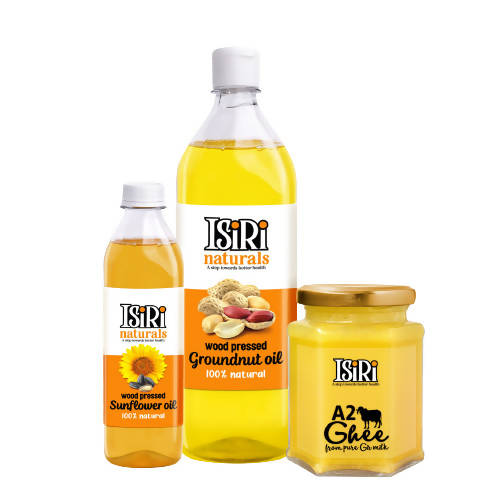 Isiri A2 Ghee + Groundnut Oil + Sunflower Oil Combo | Natural & Pure Oils with Organic Desi Ghee