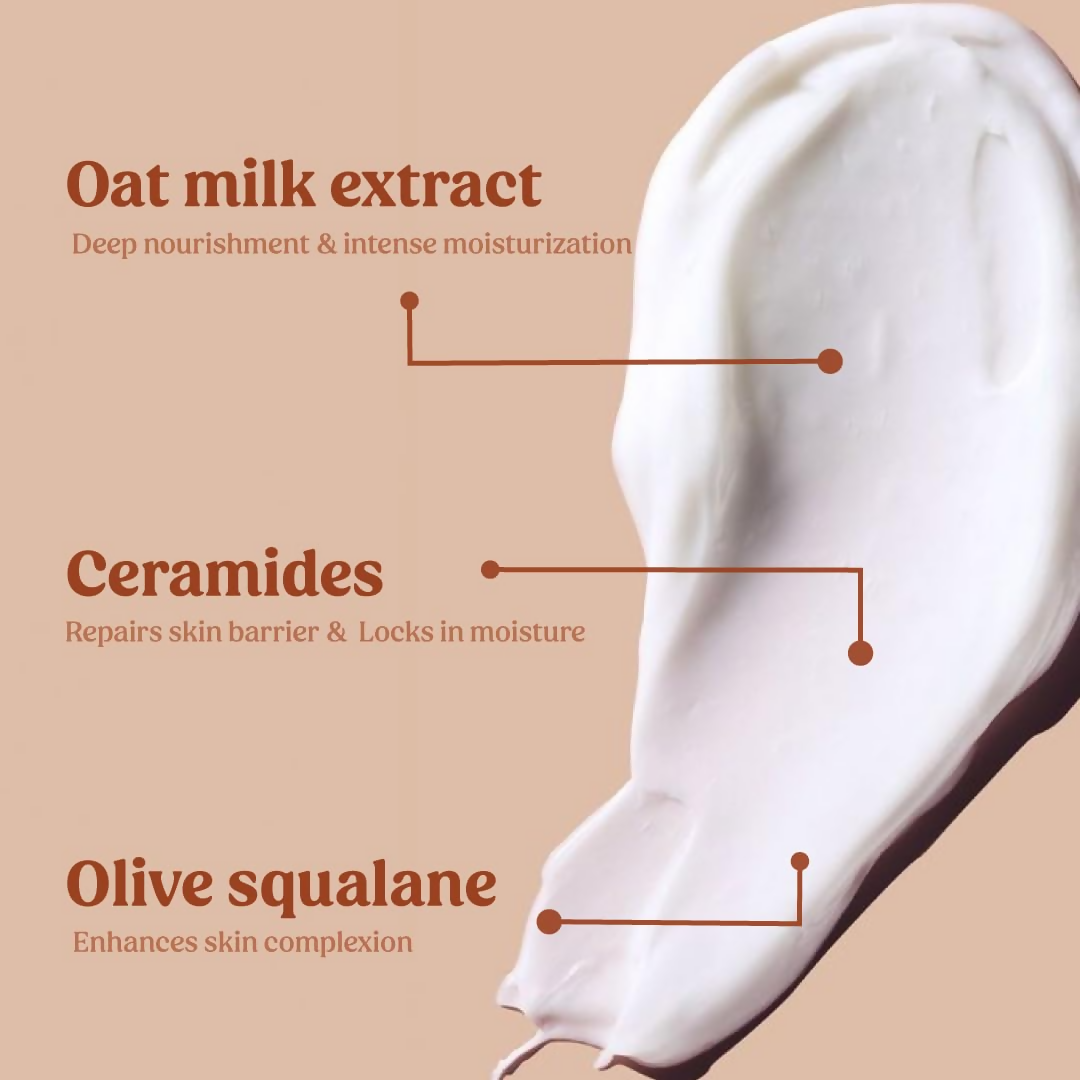 Vilvah Store Milk Body Lotion With Oat Milk, Ceramides And Olive Squalane