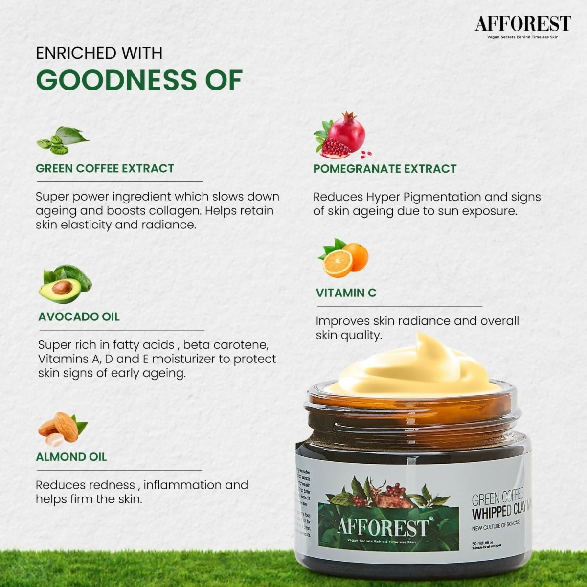 Afforest Green Coffee Whipped Clay Mask
