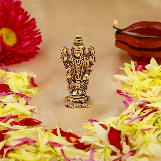 Buy Estele Gold-Polished Lord Tirupati Balaji Idol Showpiece for Pooja Mandir/ Home Decorative