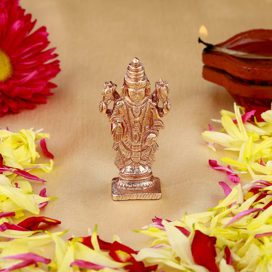 Buy Estele Pink/ Rose Gold-Polished Lord Tirupati Balaji Idol Showpiece for Pooja Mandir/ Home Decorative