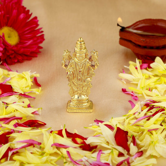 Buy Estele Gold-Polished Lord Tirupati Balaji Idol Showpiece for Pooja Mandir/ Home Decorative