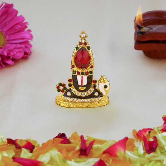Buy Estele Gold-Polished Lord Tirupati Balaji Idol Showpiece for Pooja Mandir/ Home Decorative