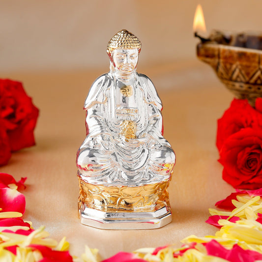 Buy Estele Gold-Polished Lord Gautam Buddha Mediatating Idol statue for Home Décor/ working place
