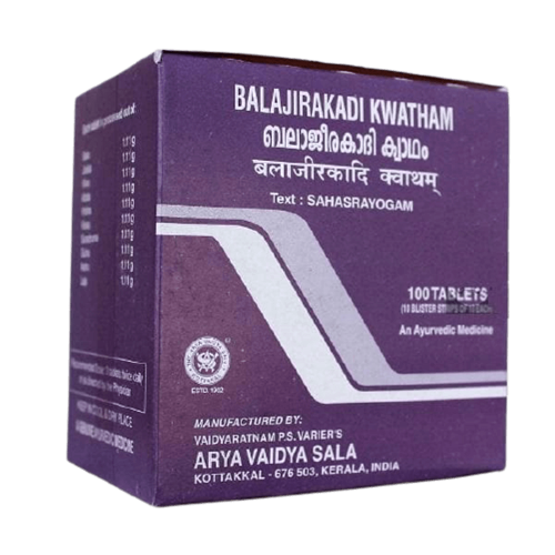 Buy Kottakkal Arya Vaidyasala Balajirakadi Kwatham Tablets - Ayurvedic Respiratory Support from DrMediCart, Ship from India to USA