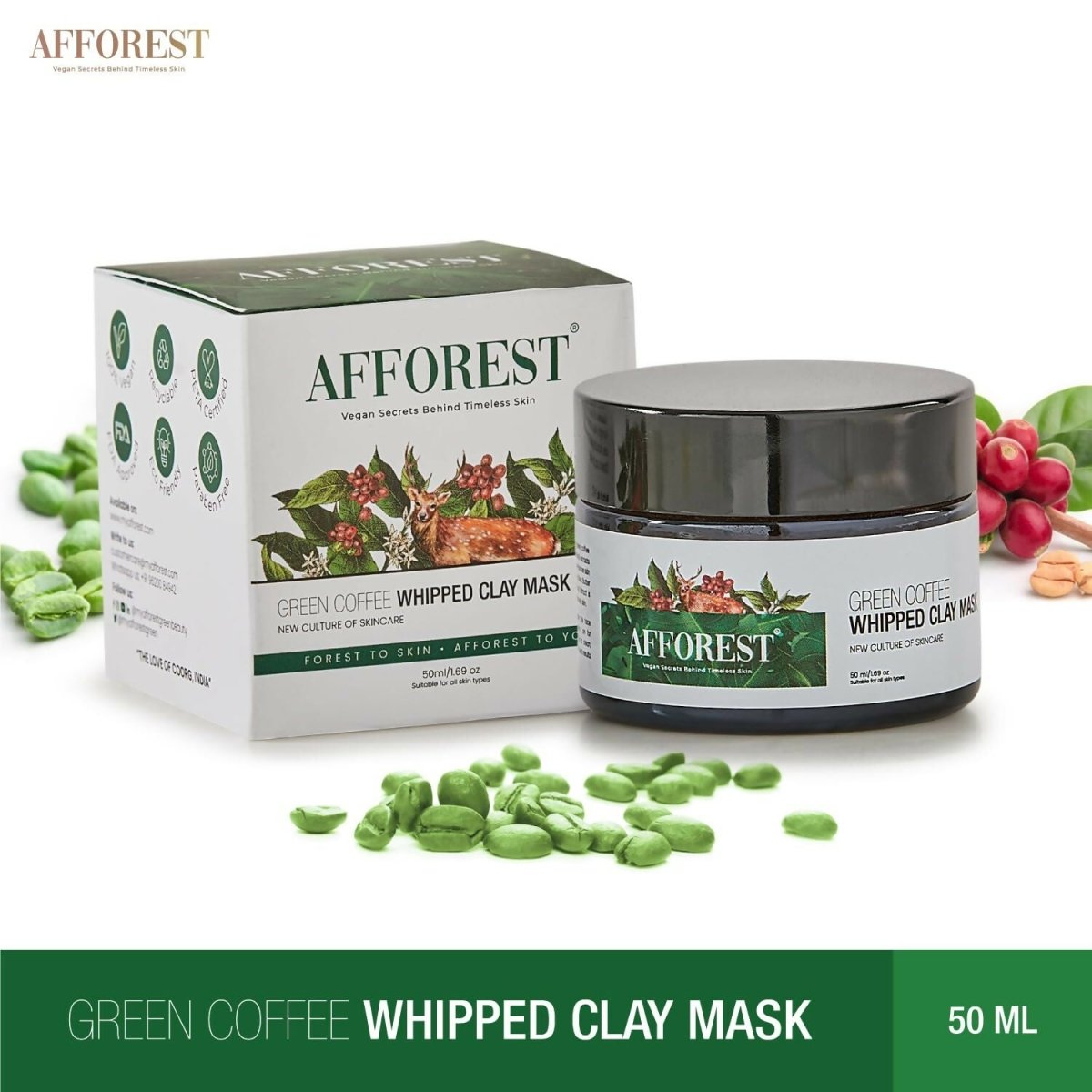 Afforest Green Coffee Whipped Clay Mask