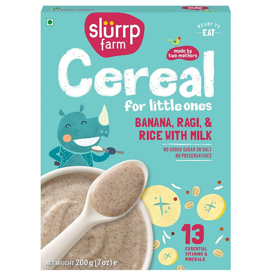 Buy Slurrp Farm Banana, Ragi & Rice With Milk Cereal For Little Ones from DrMediCart
