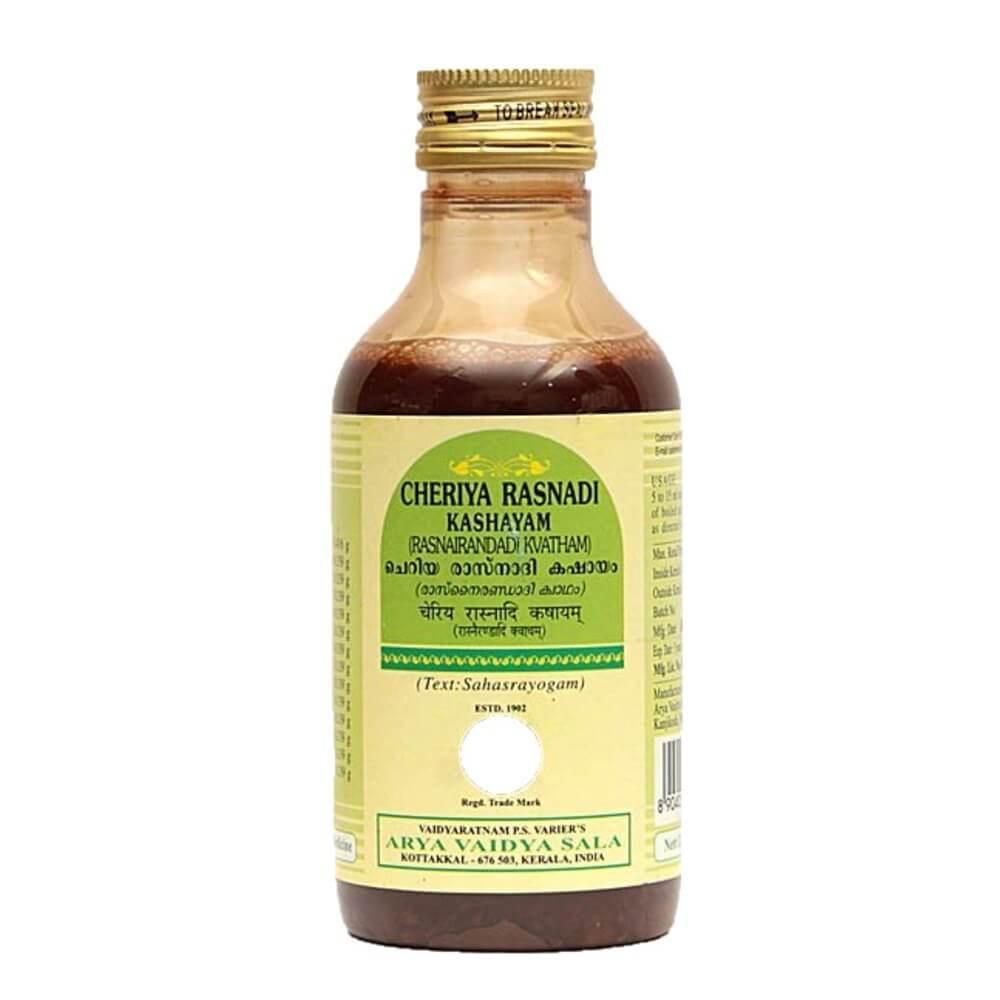 Buy Kottakkal Arya Vaidya Sala Cheriya Rasnadi Kashayam - Ayurvedic Remedy for Joint & Spine Health from DrMediCart, Ship from India to USA