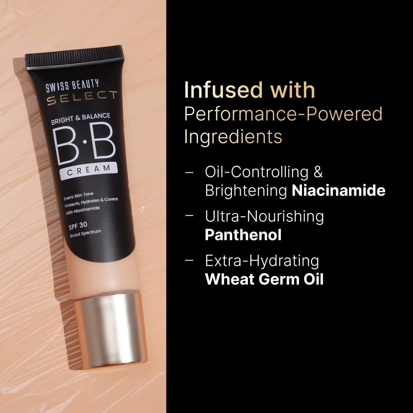 Swiss Beauty Select Bright & Balance BB Cream With Niacinamide - 6 My Cinnamon