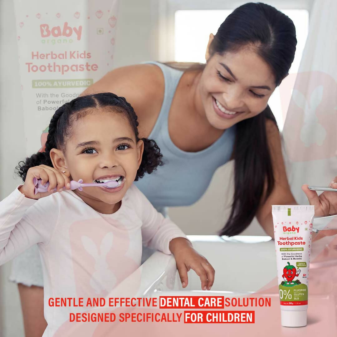 Babyorgano 100% Ayurvedic Herbal Kids Toothpaste - Strawberry Flavor