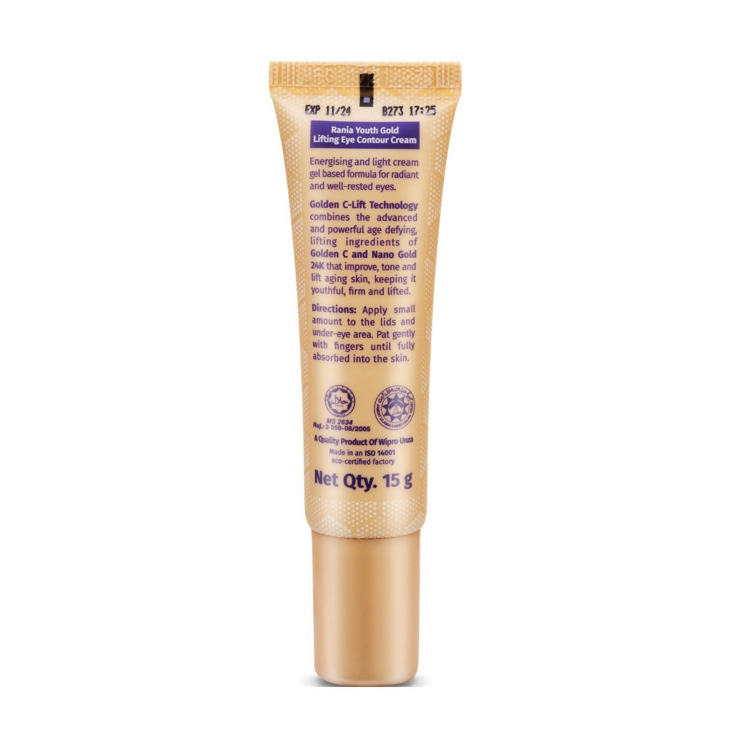 Rania 24K Gold Eye Cream Reduces Dark Circles Puffiness & Fine Lines