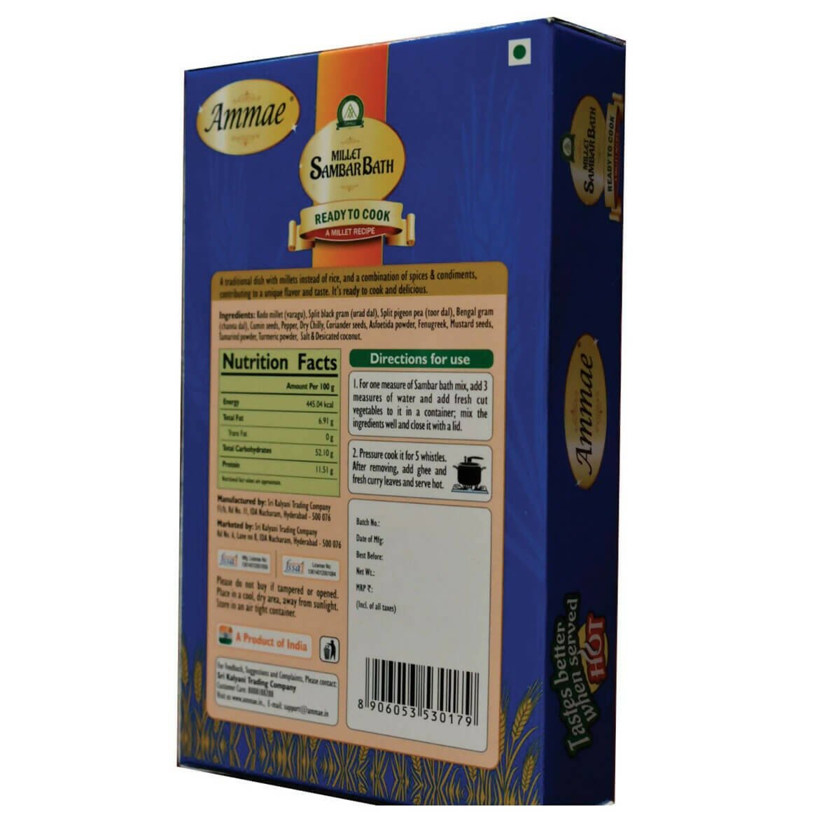 Ammae Millet Sambarbath, Ready to Cook