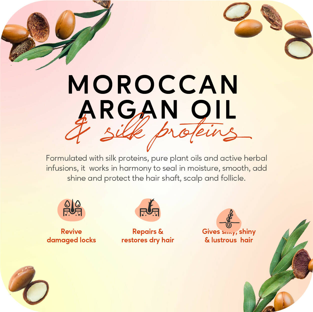Careberry Moroccon Argan Oil & Silk Proteins Strengthening Conditioner for Strong & Silky Hair - DrMediCart