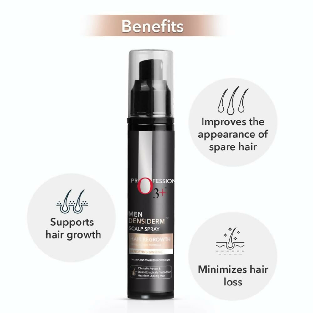 Professional O3+ Men Densiderm Hair Growth Scalp Serum Spray For Anti Hair Loss With Ginseng