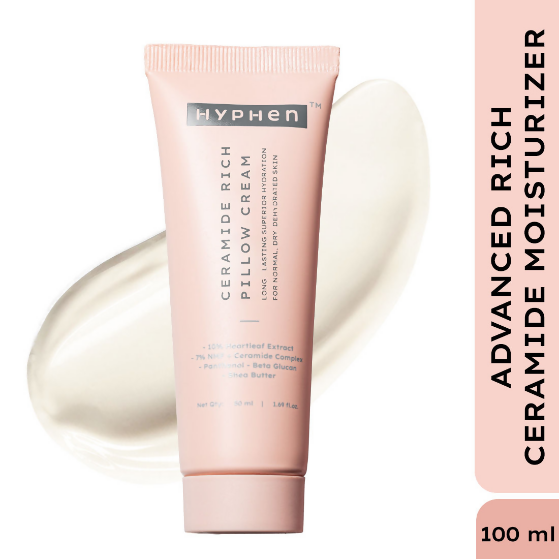 Hyphen By Kriti Sanon 10% Heartleaf & 7% Ceramides-Nmf Face Cream Moisturizer Rich Pillow Cream