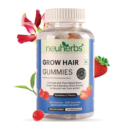 Buy Neuherbs Grow Hair Gummies (No Added Sugar) - Strawberry Flavor from DrMediCart, Ship from India to USA