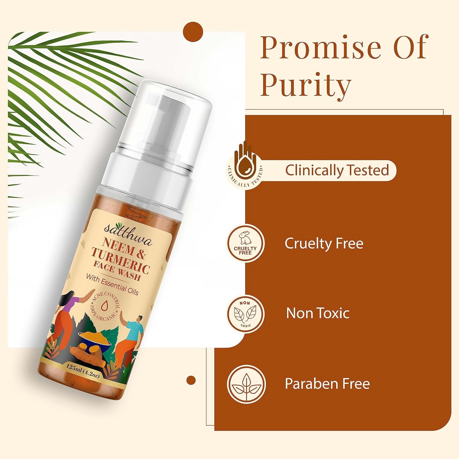 Satthwa Neem & Turmeric Face Wash For Acne & Pimples