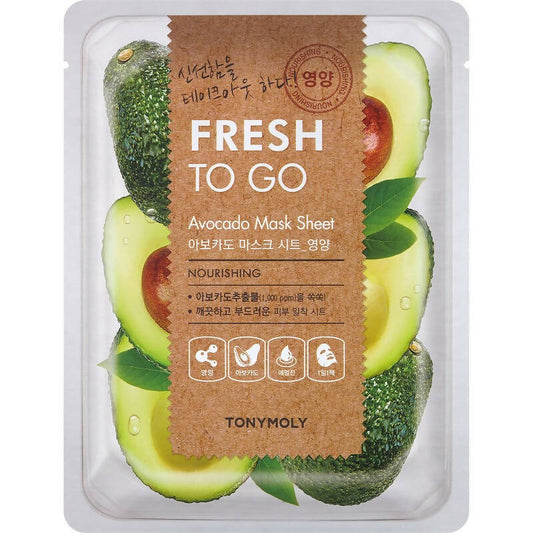 Tonymoly Fresh To Go Avocado Mask Sheet Nourishing - Korean Skincare