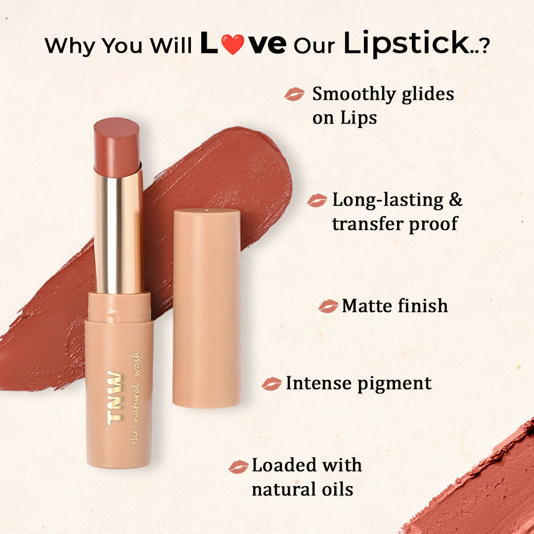 The Natural Wash Silky Matte Fusion Longstay Bullet Lipstick - Solar Rust
