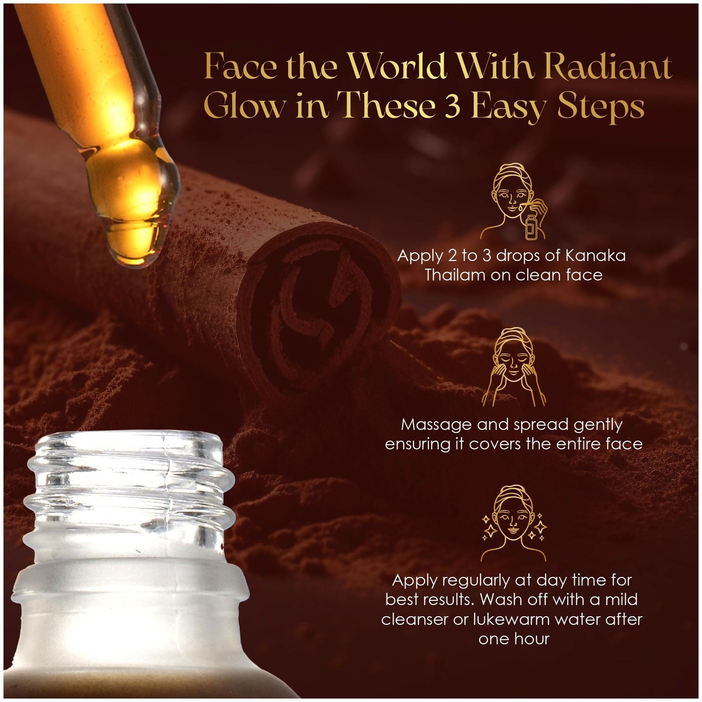AVP Ayurveda Kanaka Thailam Day Serum Infused with Beauty Berry and Sandalwood, Ayurvedic Herbal Face Oil