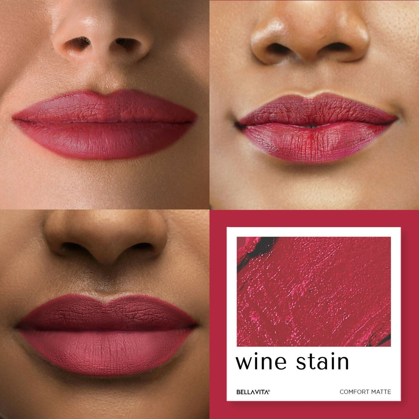 Bella Vita Organic Comfort Matte Bullet Lipstick - Wine Stain