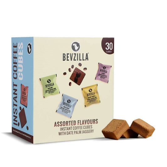 Buy Bevzilla Assorted Flavours Instant Coffee Cubes with Organic Date Palm Jaggery from DrMediCart, Ship from India to USA