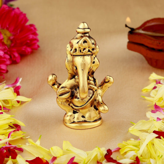 Buy Estele Gold-Polished Spiritual Lord Ganesha Idol for Gifts & HouseWarming/Home/Office Decors