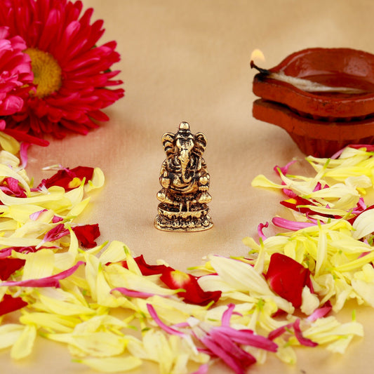 Buy Estele Gold-Polished Spiritual Lord Ganesha Idol for Gifts & HouseWarming/Home/Office Decors