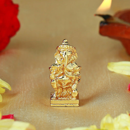 Buy Estele Gold-Polished Spiritual Lord Ganesha Idol for Gifts & HouseWarming/Home/Office Decors