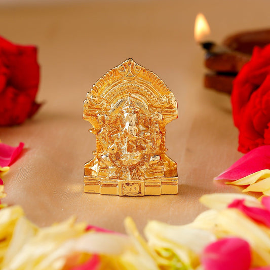 Buy Estele Gold-Polished God of beginnings Lord Ganesha Idol for Gifts & HouseWarming/Home/Office Decors