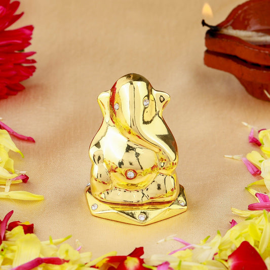 Buy Estele Gold-Polished God of beginnings Lord Ganesha Idol for Gifts & HouseWarming/Home/Office Decors