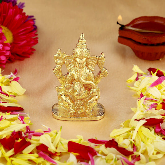 Buy Estele Gold-Polished Spiritual Lord Ganesha Idol for Gifts & HouseWarming/Home/Office Decors
