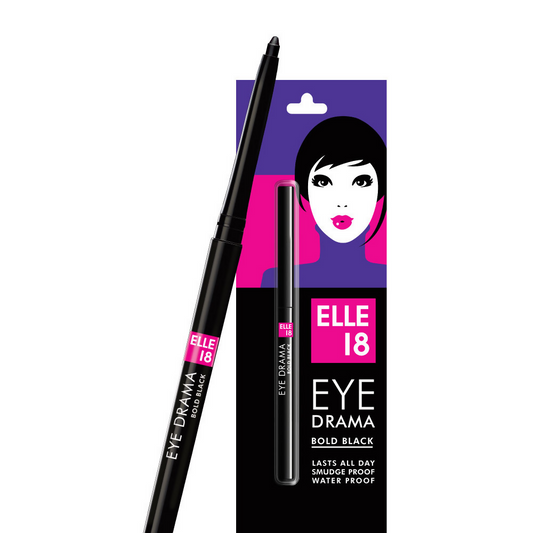 Elle 18 Eye Drama Kajal Super Black Matte Finish Deep Black