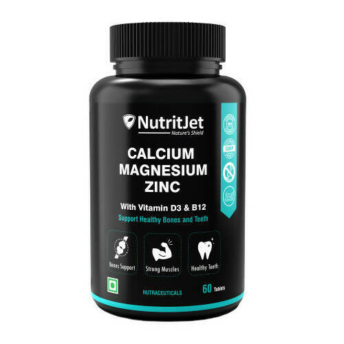 NutritJet Calcium Magnesium Zinc with Vitamin D3 & B12 Veg Tablets