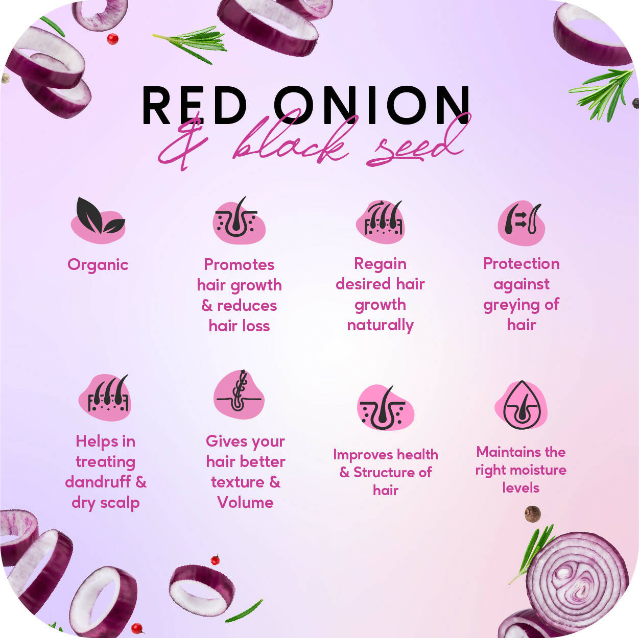 Careberry Organic Red Onion & Black Seed Oil Ultimate Anti Hair Fall Shampoo + Conditioner + Hair Oil - DrMediCart