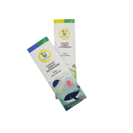 Cuddle Care Bamboo Toothbrushes for Kids & Adults (2 Pcs each Inside)