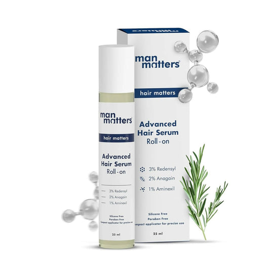 Man Matters Advanced Hair Growth Rosemary Serum Roll on, 3% Redensyl,2% Anagain,1% Aminexil & Rosemary Leaf Extract