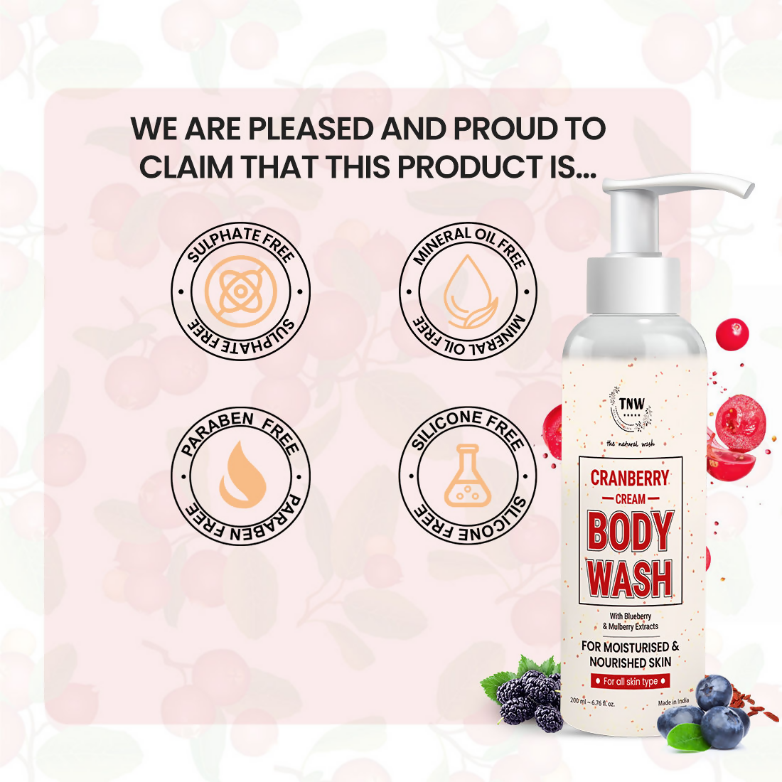 The Natural Wash Cranberry Cream Body Wash