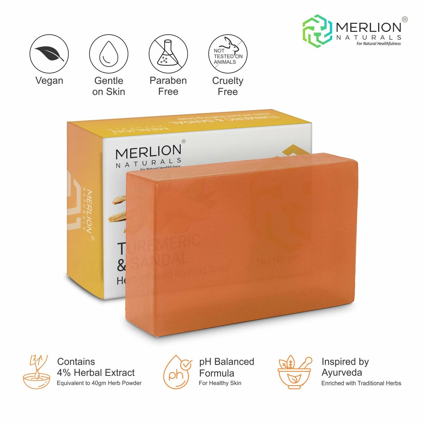 Merlion Naturals Turmeric and Sandal Glycerine Soap