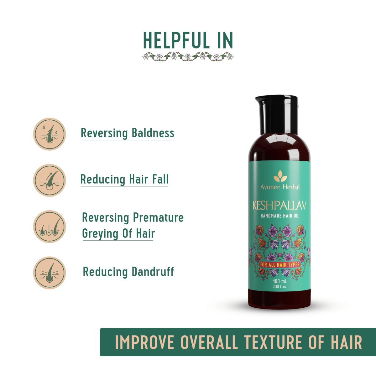 Avimee Herbal Keshpallav Hair Oil And Scalptone Hair Growth Serum Combo
