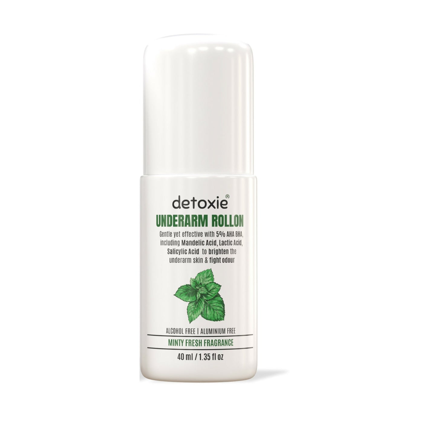 Detoxie 5% AHA BHA Underarm Lightening Deo Roll (Minty Fresh)