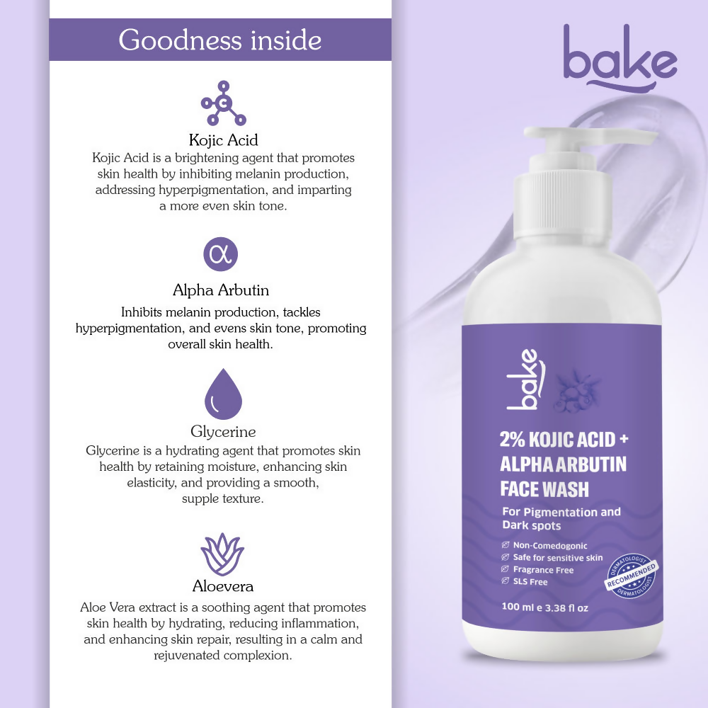 Bake 2% Kojic Acid Face Wash With Alpha Arbutin