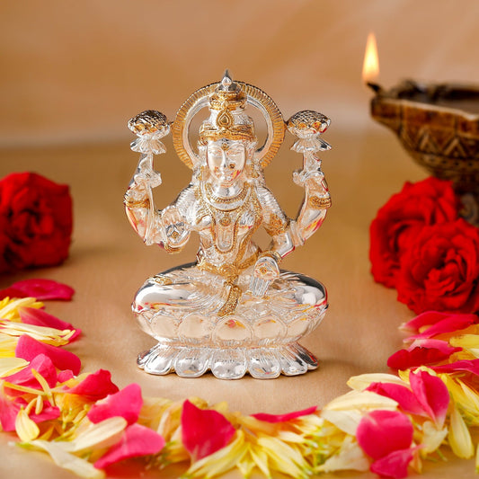 Buy Estele Gold-Polished goddess of wealth Laxmi Devi on lotus Idol for Home/Car decor