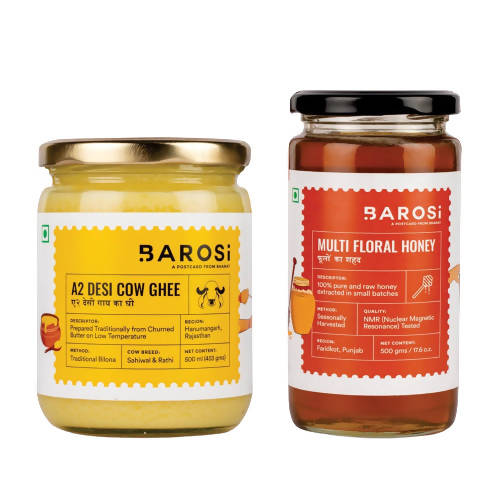 Buy Barosi A2 Desi Cow Ghee & Multifloral Honey Combo from DrMediCart, Ship from India to USA