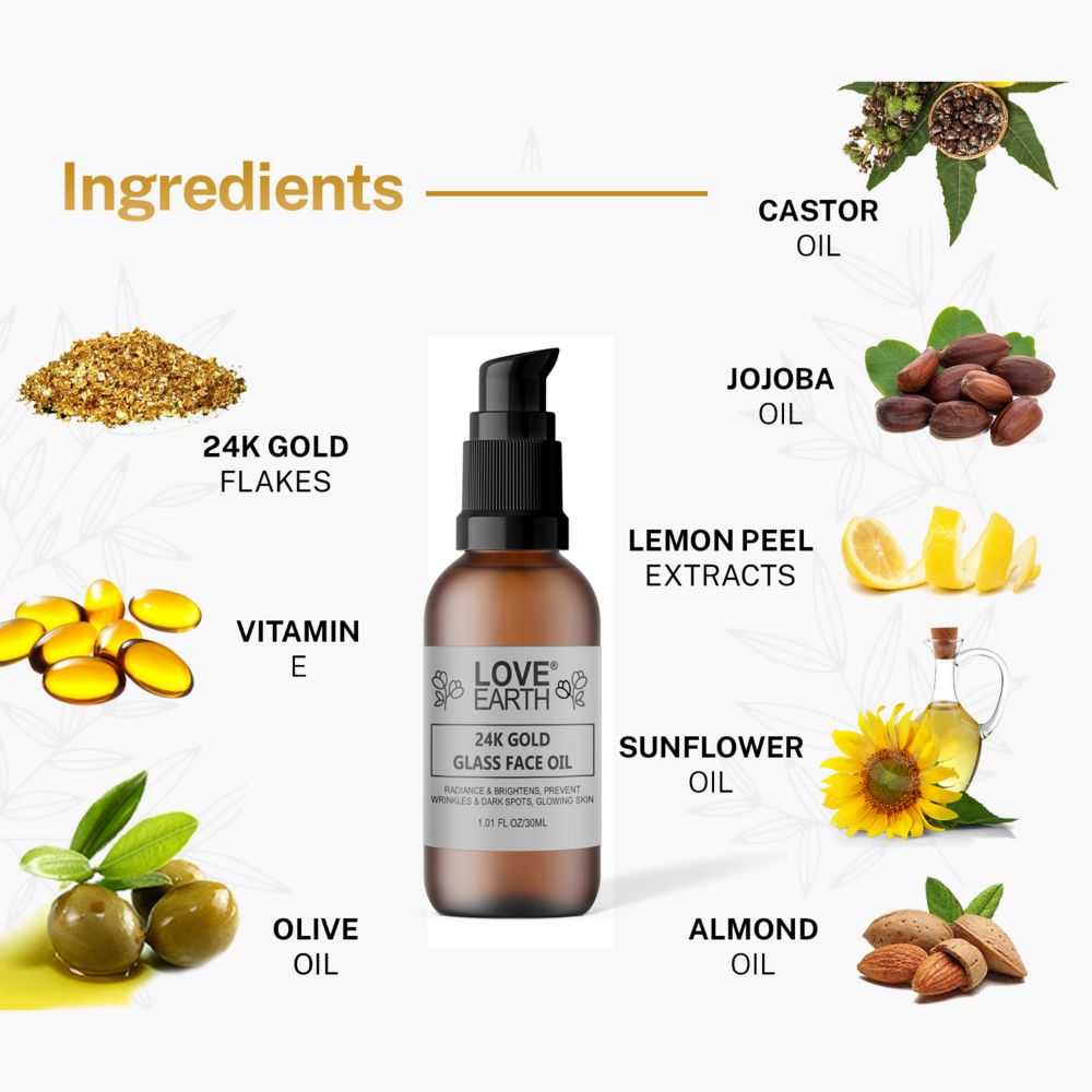 Love Earth 24K Gold Glass Face Oil