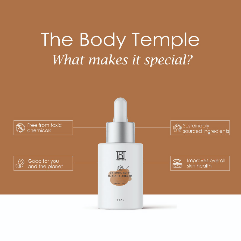 The Body Temple 2% Kojic Acid + 1% Alpha Arbutin Face Serum