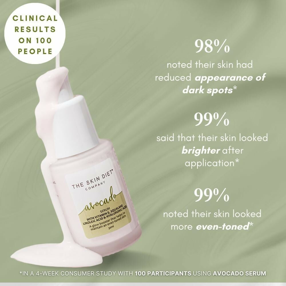 The Skin Diet Avocado Milky Glow Serum for Even Skin Tone with Hyaluronic Acid for Dull Skin