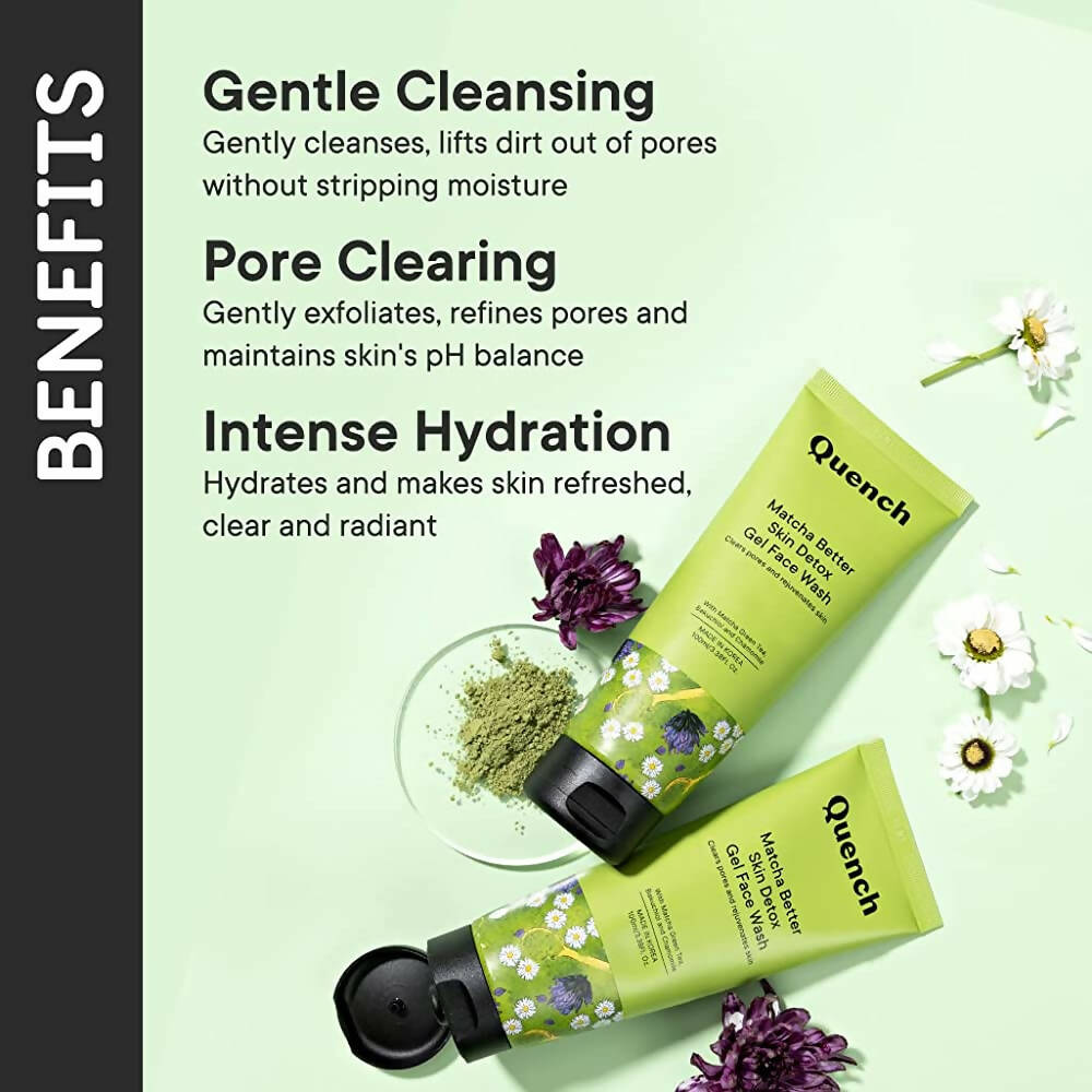 Quench Botanics Matcha Better Skin Detox Gel Face Wash - Korean Skincare