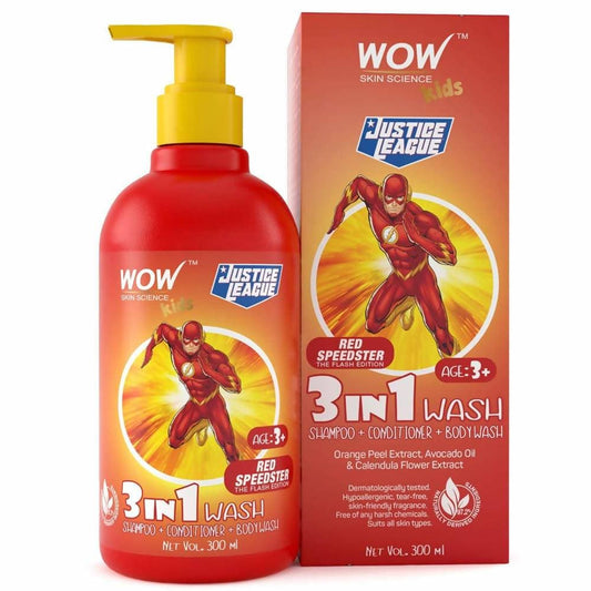 Buy Wow Skin Science Kids 3 in 1 Wash - Red Speedster Flash Edition from DrMediCart, Ship from India to USA