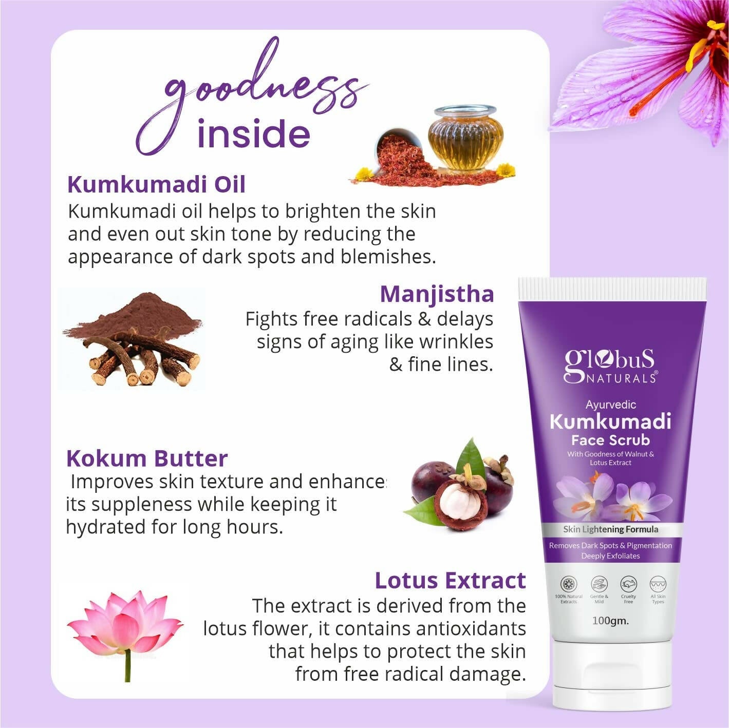 Globus Naturals Ayurvedic Kumkumadi Skin Lightening Face Cream
